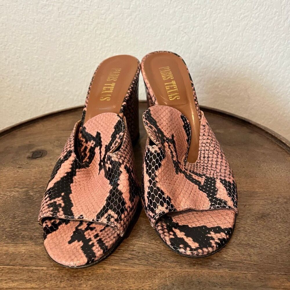 Paris Texas Blush Python Embossed Leather Chunky … - image 3